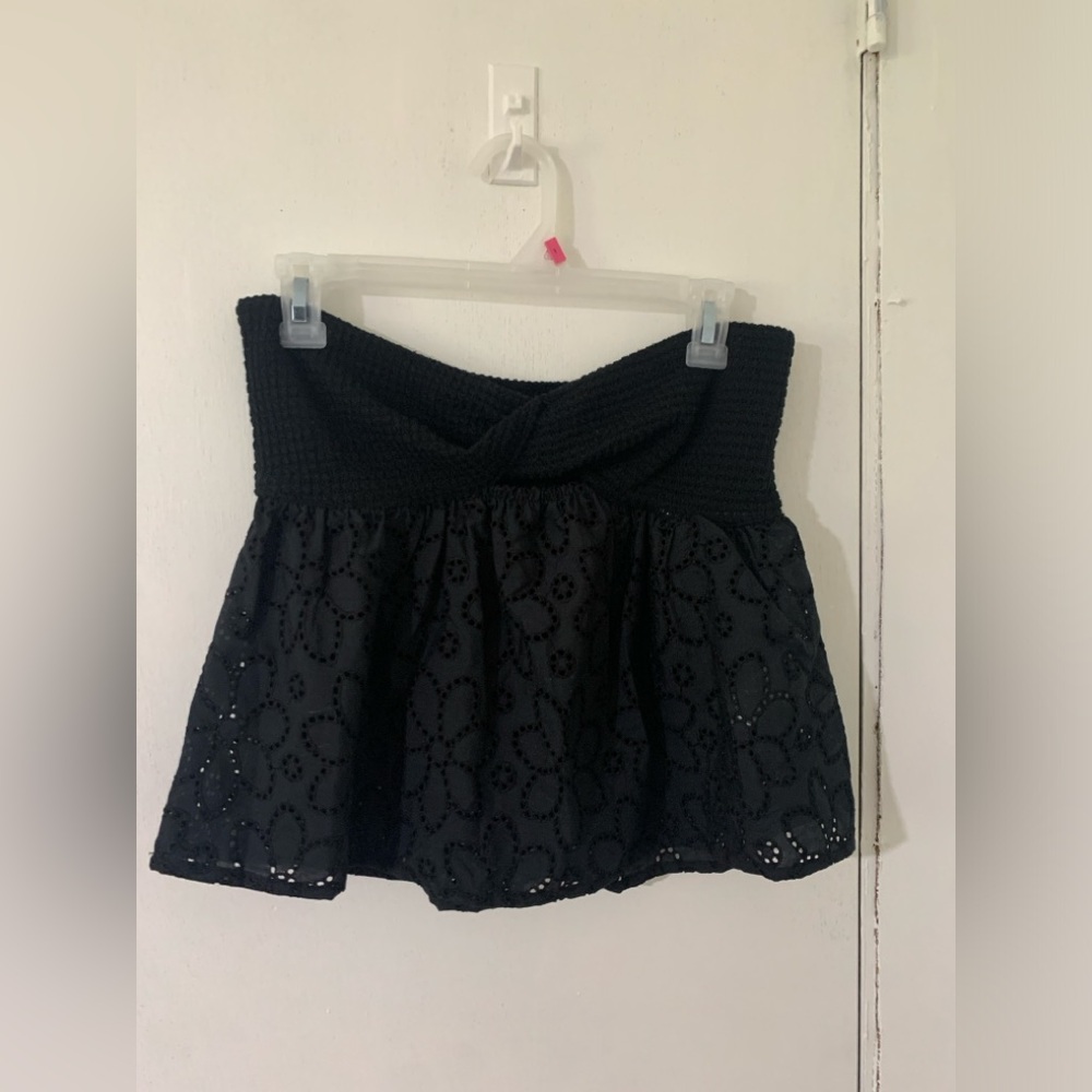 Strapless Black Knitted Top